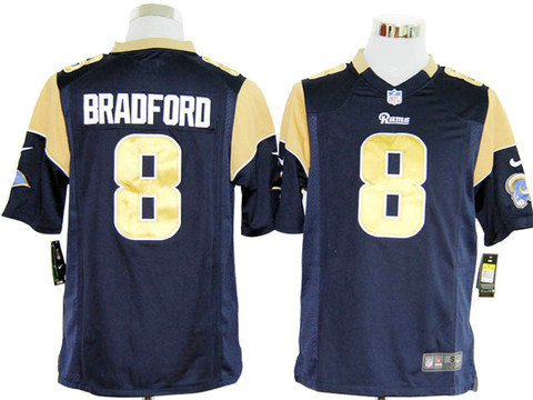 St. Louis Rams Sam 8 Bradford Blue Nike Game NFL jerseys